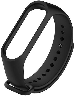 High Quality Strap / Belt (black) For Mi Band 3 And Mi Band 4 + Free Screen Protector