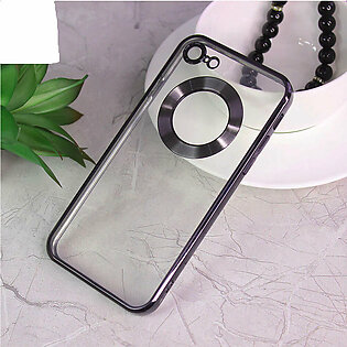Iphone 6s Cover - Soft Color Borders Logo Hole With Camera Protection Clear Back Case