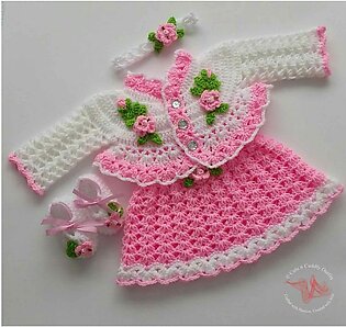 Baby Girl Clothing / Crochet Dress For Baby Girl / Winter Dressing For Babies /crochet Accessories