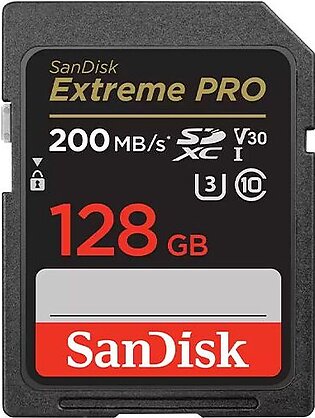 Sandisk Extreme Pro Sdxc 200mb/s Uhs-i Card - C10, U3, V30, 4k Uhd, Sd Card 5-years Warranty