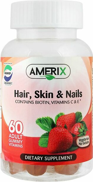 Amerix For Hair, Skiñ & Nails, Dietary Supplement, 60 Adult Gummy Vitamins