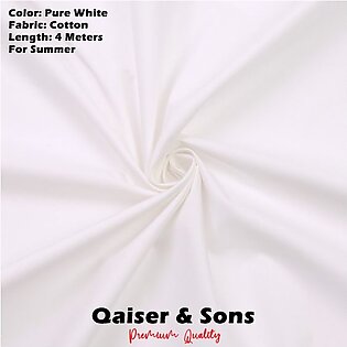 Pure White Cotton Unstiched Suit For Men | Gents Shalwar Kameez | Premium Quality | For Summers