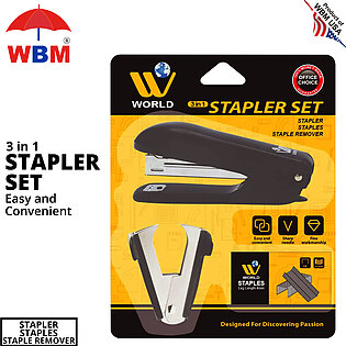 Wbm Staper, 3 In 1 Stapler Set With Stapler Remover, Stapler Pin And Stapler