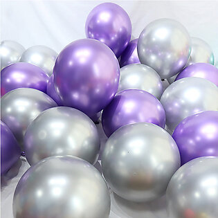 50pcs Pack Metallic Shiny Balloons For Birthday , Anniversary , Engagement , Bridal Shower And Baby Shower Decoration