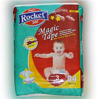 Rocket Baby Diapers Medium Size, 84 Pcs Magic Chapi