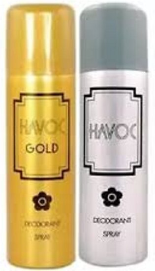 Pack Of 2 - Havoc Gold & Silver Perfumed Deodorant Body Spray For Men 200-ml Each