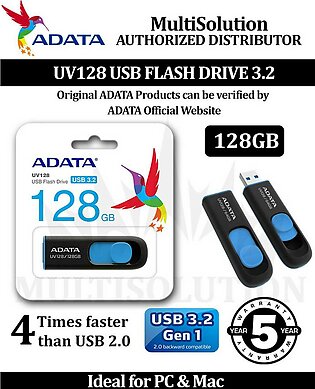 Adata 128gb Usb Flash Drive Uv128 Black - 5 Years Warranty