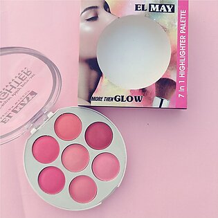 Elmay Professional Shiny Makeup Blusher Highlighter Palette Kit