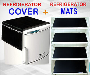Kitchen Refrigerator Cover With Shelf Mats Water Proof, Oil Proof, Dustproof Decorative Storage pockets Fridge Covers Organizer, Refrigerator Mats - Fridge Mats - Fridge Organizer - Fridge Pads Mat, Shelves Drawer Table Mats