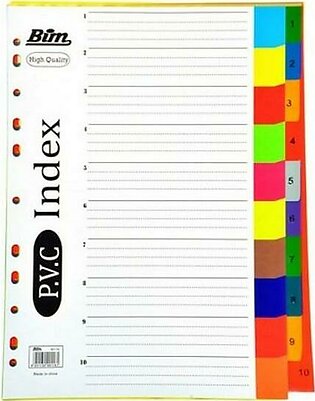 PVC Index Sheet A4 With Tabs