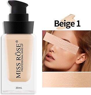 MISS ROSE Pure Stay Liquid Foundation Matte Base Cream Full Coverage  Oil-control 30 ml 7601-059N