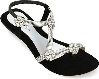 Sputnik Black Suede Flat Sandal Flats Shoes For Women And Girls