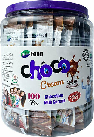 Milkyz Food Choco Cream Chocolate Milk Spread 8g Sachet 100 Pcs Jar