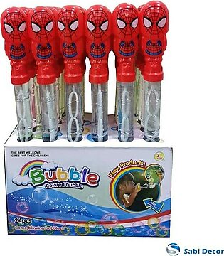(Pack of 2) Spider Man Blowing Bubble Stick for Kids - Water Blowing Bubbles Stick