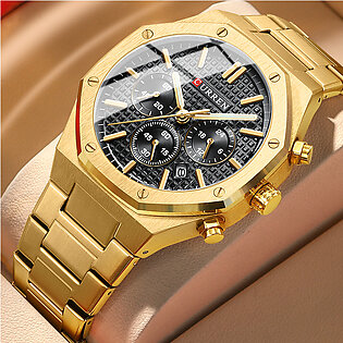 Curren Original Brand Stainless Steel Band Chronograph Wrist Watch For Men With Brand (box & Bag)-8440