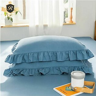 Pillow Ruffled Pillowcase For Sleeping/frill Pillow Cover/sleeping Pillow Cover/bed Pillow Cover Multi Colors 19x29 (2 Pcs = 1 Pair)