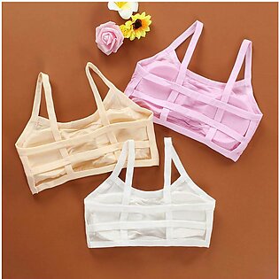 Galaxy Undergarments Pack Of 3 Junior Girls Spaghetti Straps Sport Teenage Padded Bra Hollow Out Backless
