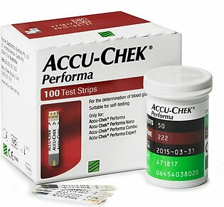 Accu Chek Performa 100 Test Strips For The Determination of Blood Glucose Suitable For Self test- Use with only Performa Meter