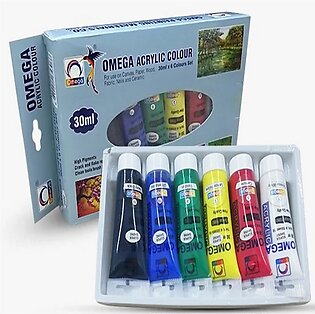 Omega Acrylic Paint - Pack Of 6 - 30 Ml Acrylic Color