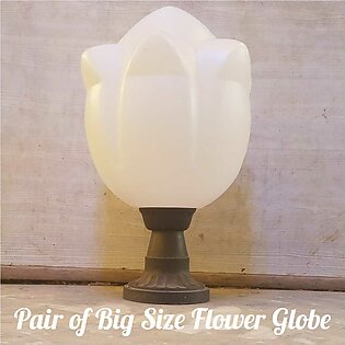 A Pair Of Big Size Gate/pillar Light Globe Flower Shape
