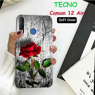 Tecno Camon 12 Air Back Cover Case - Rose Soft Case Cover For Tecno Camon 12 Air