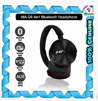 Nia Q6 On-ear Wireless Bluetooth Headphones With Mic And Superior Bass For Tv, Gaming And Cellphone