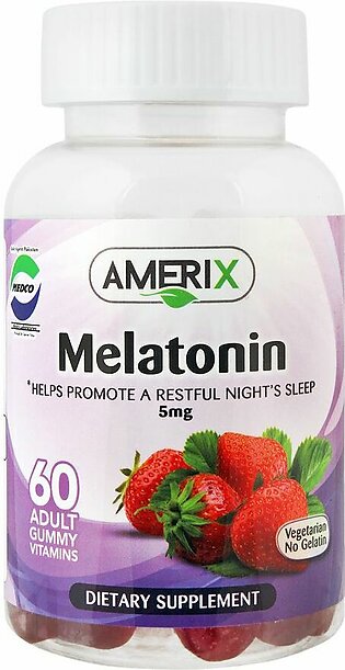 Amerix Mélatonin, 5mg, Diétary Supplement, 60 Adult Gummy Vitamiñs