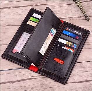 Leather Long Wallet For Men Slim Money Mobile Wallet Card Holder ( 3 Designs )