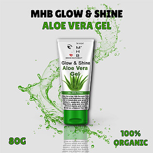 MHB ALOE VERA Soothing Gel | Multi-use Moisturizing & Soothing Gel For Face, Body & Sun Burn Care | 100% Aloe Vera Extract, All Skin Types, 80G (Packaging May Vary)