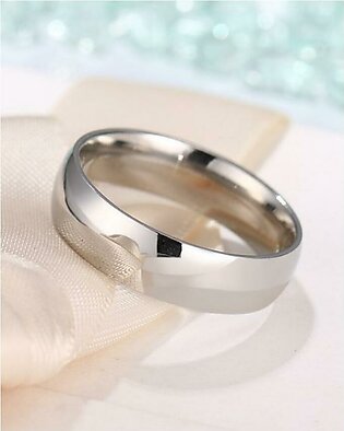 Silver Round Stainless Steel Ring For Men