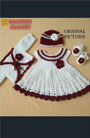 Woolen Dress / Handmade Dress For Babies / Newborns Accessories / Winter Baby Dress / Girls Clothes