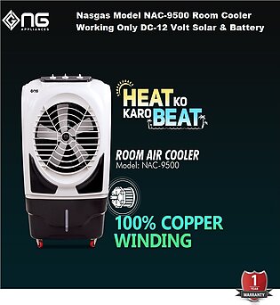 Nasgas Solar Model NAC-9500 Room Cooler DC-12 Volt Advance Technology Turbo Fan With Ice Box (For Re-Freezable Ice Packs Working Only DC-12 Volt Solar & Battery