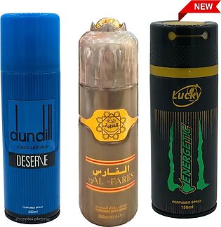 Body Spray For Men & Women 200ml Big Bottle Pack Of 3dundill Blue |al Fares|energetic You Will Received As Picture High Quality Long Lasting Fresh Scent Imported Quality Body Spray For Boys And Girls |body Spray For Unisex| Body Spray Deodorants |gift|