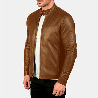 Select By Daraz - Leather Jacket For Men & Boys (faux Leather) - Brown
