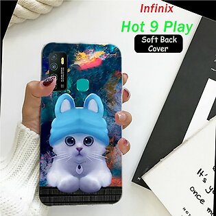 Infinix Hot 9 Play Back Cover Case - Cat - 2gud Soft Case Cover