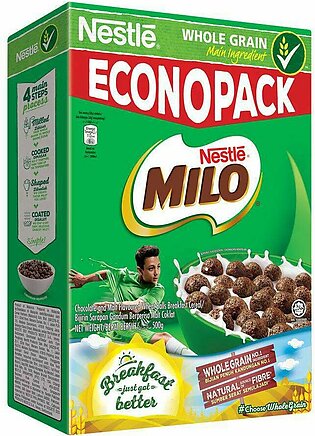 Breakfast Cereal - NESTLE MILO Whole Grain Chocolate & Malt Flavoured Wheat Balls Breakfast Cereal Econo Pack 450g