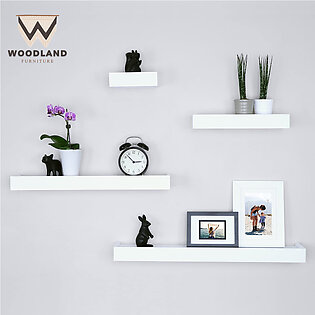 WOOD LAND FURNITURE Floating wall shelve, set of 4 (Ballucci style)