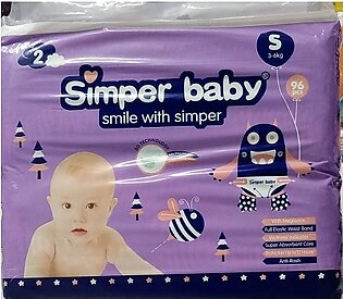 Simper Baby Diapers Size 2no Small 3-6KG (96 Pcs Pack)