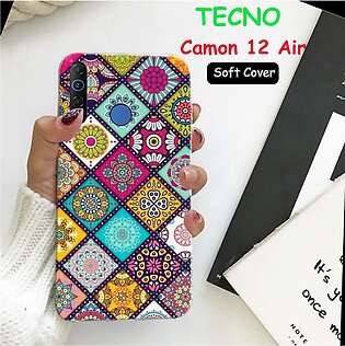 Tecno Camon 12 Air Back Cover - Art Floral Soft Back Cover Case for Tecno Camon 12 Air