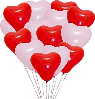 24pcs Heart Shape Latex Balloon (12red & 12white )