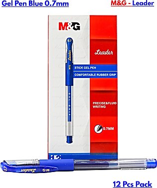 M&g Leader Gel Pen 0.7mm Blue Gel Pen ( 12 Pcs Pack )