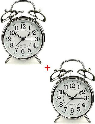 Pack Of 2 - Twin Bell Alarm Clock - Multi-color
