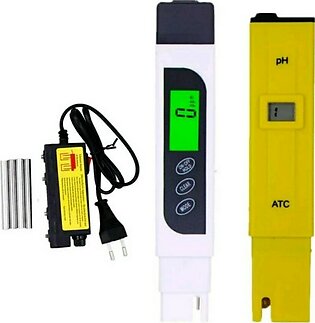 Pack Of 3 LCD display ph meter ATC + EC TDS tester backlight + TDS Water