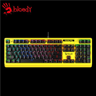 Bloody B810rc - Light Strike Rgb Gaming Keyboard - Bloody Punk Collection - Zero-lag Response - 0.2 Ms Response - Yellow