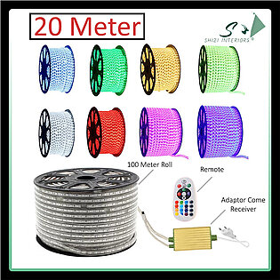 Shizi 15 Meter To 100 Meter - Led Strip Light Color Changing Remote Control Rgb 5050 Model - 16 Color Led Strip With Adapter And Remote - 15 Meter/20 Meter/50 Meter /100 Meter