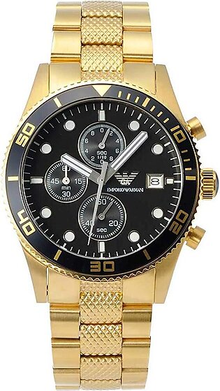 Emporio Armani Wrist Watch For Men Chronograph Quartz Stainless Steel Black Dial 42mm Watch Ar5857