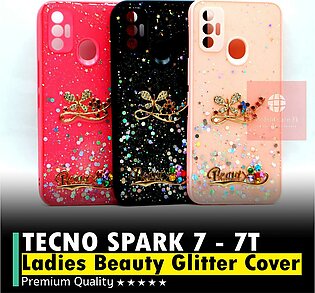 Tecno Spark 7 Back Cover | Tecno Spark 7t Back Cover Shine Glitter Beauty Spark 7 Case For Girls