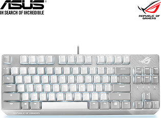 ASUS X806 ROG Strix Scope NX TKL Moonlight White Wired Mechanical RGB Gaming Keyboard for FPS Games with ROG NX Red Switches