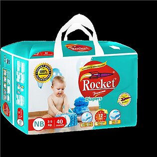 Rocket Premium Diaper (size 1no New Born 2-5kg ) 40-pcs Pack