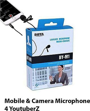 Mobile Mic Lavalier Microphone For All Devices Mobile Device N Youtuberz - M1 - Black